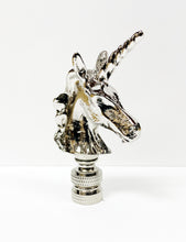 Load image into Gallery viewer, UNICORN Lamp Finial-Aged Brass or Polished Chrome Finish, Highly detailed metal casting (1Pc.)