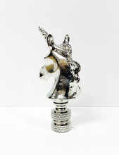 Load image into Gallery viewer, UNICORN Lamp Finial-Aged Brass or Polished Chrome Finish, Highly detailed metal casting (1Pc.)
