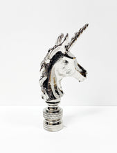 Load image into Gallery viewer, UNICORN Lamp Finial-Aged Brass or Polished Chrome Finish, Highly detailed metal casting (1Pc.)