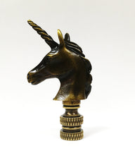 Load image into Gallery viewer, UNICORN Lamp Finial-Aged Brass or Polished Chrome Finish, Highly detailed metal casting (1Pc.)