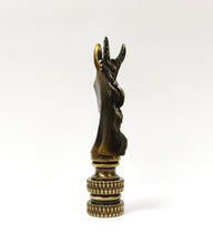 Load image into Gallery viewer, UNICORN Lamp Finial-Aged Brass or Polished Chrome Finish, Highly detailed metal casting (1Pc.)