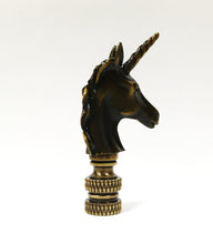 Load image into Gallery viewer, UNICORN Lamp Finial-Aged Brass or Polished Chrome Finish, Highly detailed metal casting (1Pc.)