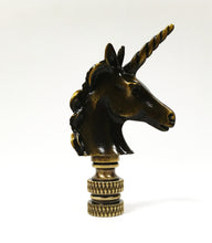 Load image into Gallery viewer, UNICORN Lamp Finial-Aged Brass or Polished Chrome Finish, Highly detailed metal casting (1Pc.)