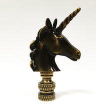 Load image into Gallery viewer, UNICORN Lamp Finial-Aged Brass or Polished Chrome Finish, Highly detailed metal casting (1Pc.)