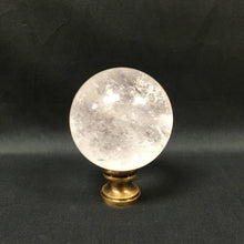Load image into Gallery viewer, Extra Large ROCK QUARTZ Stone Lamp Finial-on Pedestal Base, AB, PB or CH Finish (1 Pc.)