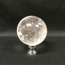 Load image into Gallery viewer, Extra Large ROCK QUARTZ Stone Lamp Finial-on Pedestal Base, AB, PB or CH Finish (1 Pc.)