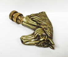 Load image into Gallery viewer, HORSE HEAD Lamp Finial, Aged Brass Finish, Highly detailed metal casting