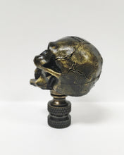 Load image into Gallery viewer, SKULL Lamp Finial, Aged Brass, Polished Gold or Chrome Finish, Highly detailed metal casting (1Pc.)