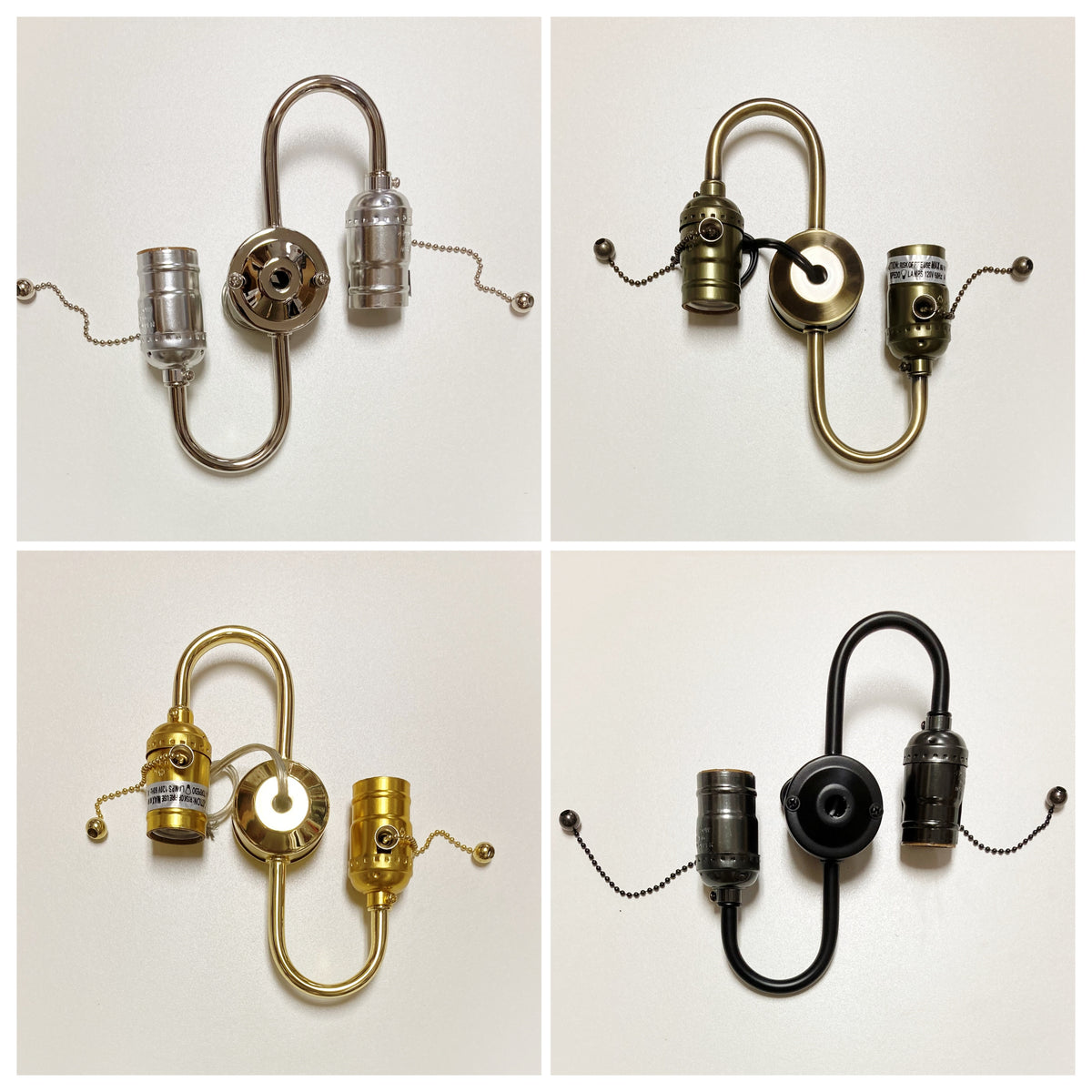 2-Socket On/Off Pull Chain Lamp S-CLUSTER-Available In 4 Finishes (1-P ...