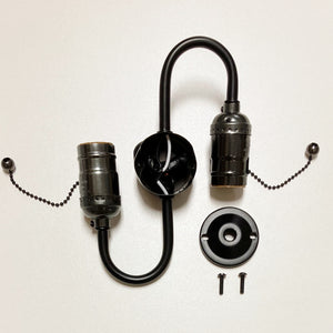 2-Socket On/Off Pull Chain Lamp S-CLUSTER-Available In 4 Finishes (1-Pc)