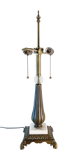 Load image into Gallery viewer, Marble Tiffany Lamp Base With Glass Orb-Replacement Base Only-2 Light, 25-1/2" H, Pick Your Marble and Glass Color