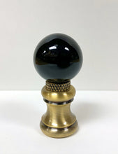 Load image into Gallery viewer, GLASS ORB-Lamp Finials in 12 Colors-Antique Brass Base, Dual Thread (1-Pc.)