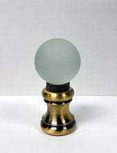Load image into Gallery viewer, GLASS ORB-Lamp Finials in 12 Colors-Antique Brass Base, Dual Thread (1-Pc.)