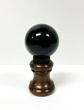 Load image into Gallery viewer, GLASS ORB-Lamp Finials in 12 Colors-Oil Rubbed Bronze Base, Dual Thread (1-Pc.)