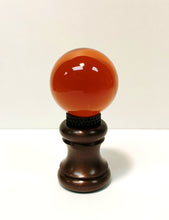 Load image into Gallery viewer, GLASS ORB-Lamp Finials in 12 Colors-Oil Rubbed Bronze Base, Dual Thread (1-Pc.)