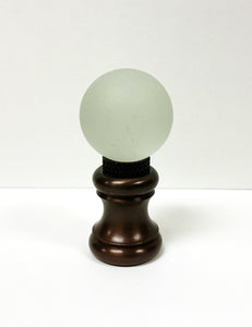 GLASS ORB-Lamp Finials in 12 Colors-Oil Rubbed Bronze Base, Dual Thread (1-Pc.)