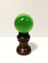 Load image into Gallery viewer, GLASS ORB-Lamp Finials in 12 Colors-Oil Rubbed Bronze Base, Dual Thread (1-Pc.)