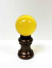 Load image into Gallery viewer, GLASS ORB-Lamp Finials in 12 Colors-Oil Rubbed Bronze Base, Dual Thread (1-Pc.)