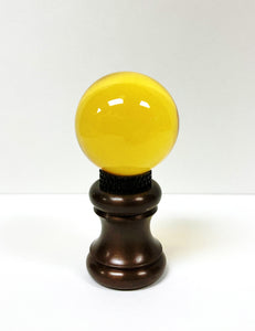 GLASS ORB-Lamp Finials in 12 Colors-Oil Rubbed Bronze Base, Dual Thread (1-Pc.)