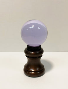 GLASS ORB-Lamp Finials in 12 Colors-Oil Rubbed Bronze Base, Dual Thread (1-Pc.)