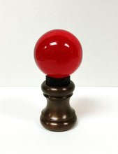 Load image into Gallery viewer, GLASS ORB-Lamp Finials in 12 Colors-Oil Rubbed Bronze Base, Dual Thread (1-Pc.)