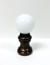 Load image into Gallery viewer, GLASS ORB-Lamp Finials in 12 Colors-Oil Rubbed Bronze Base, Dual Thread (1-Pc.)