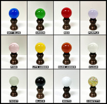 Load image into Gallery viewer, GLASS ORB-Lamp Finials in 12 Colors-Oil Rubbed Bronze Base, Dual Thread (1-Pc.)