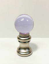 Load image into Gallery viewer, GLASS ORB-Lamp Finials in 12 Colors-Satin Nickel Base, Dual Thread (1-Pc.)