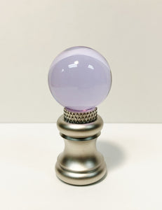 GLASS ORB-Lamp Finials in 12 Colors-Satin Nickel Base, Dual Thread (1-Pc.)
