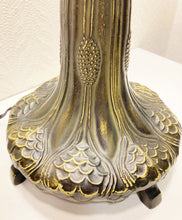 Load image into Gallery viewer, FLUTED TAPERED TRUNK Design-Tiffany Lamp Base (Base Only) 3-Light Pull Chain Sockets-Bronze Finish-For Larger Shades