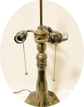 Load image into Gallery viewer, FLUTED TAPERED TRUNK Design-Tiffany Lamp Base (Base Only) 3-Light Pull Chain Sockets-Bronze Finish-For Larger Shades
