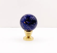 Load image into Gallery viewer, BLUE VEIN SODALITE Stone Lamp Finial with AB, PB or Chrome Base (1-PC.)