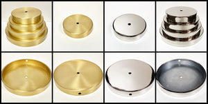 BRASS LAMP BASES-Round-5",6",7" or 8"  Available in 2 Finishes: LB or PN (1 Pc.)