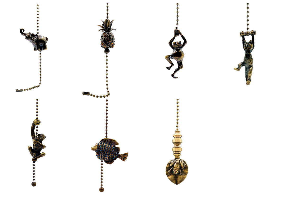 Animal/Classic Design Fan/Socket PULL CHAINS-w/#6 Beaded Chain (1 Pc ...