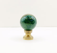 Load image into Gallery viewer, GREEN OCEAN JASPER Stone Lamp Finial with AB, PB or Chrome Base (1-PC.)