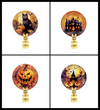 Load image into Gallery viewer, HALLOWEEN Lamp Finial-Optic Crystal-Round or Square-AvailableI In 4-Base Finishes (1-Pc.)