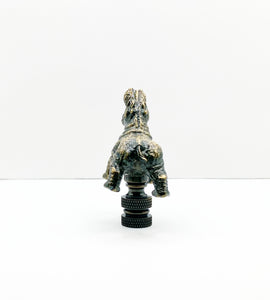 HIPPOPOTAMUS Lamp Finial-Aged Brass Finish, Highly detailed metal casting