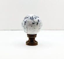 Load image into Gallery viewer, HOWLITE Stone Lamp Finial with AB, PB or Chrome Base (1-PC.)