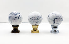 Load image into Gallery viewer, HOWLITE Stone Lamp Finial with AB, PB or Chrome Base (1-PC.)