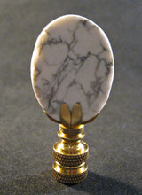 Load image into Gallery viewer, HOWLITE Stone Lamp Finial with PB, SN or AB Base (1-PC.)