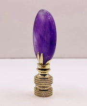 Load image into Gallery viewer, NATURAL AMETHYST Oval Stone Lamp Finial with AB,PB or SN Base (1-PC.)