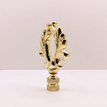 Load image into Gallery viewer, ORNAMENTAL LOOP Lamp Finial, Aged Brass or Polished Brass Finish, Highly detailed metal casting (1-Pc.)