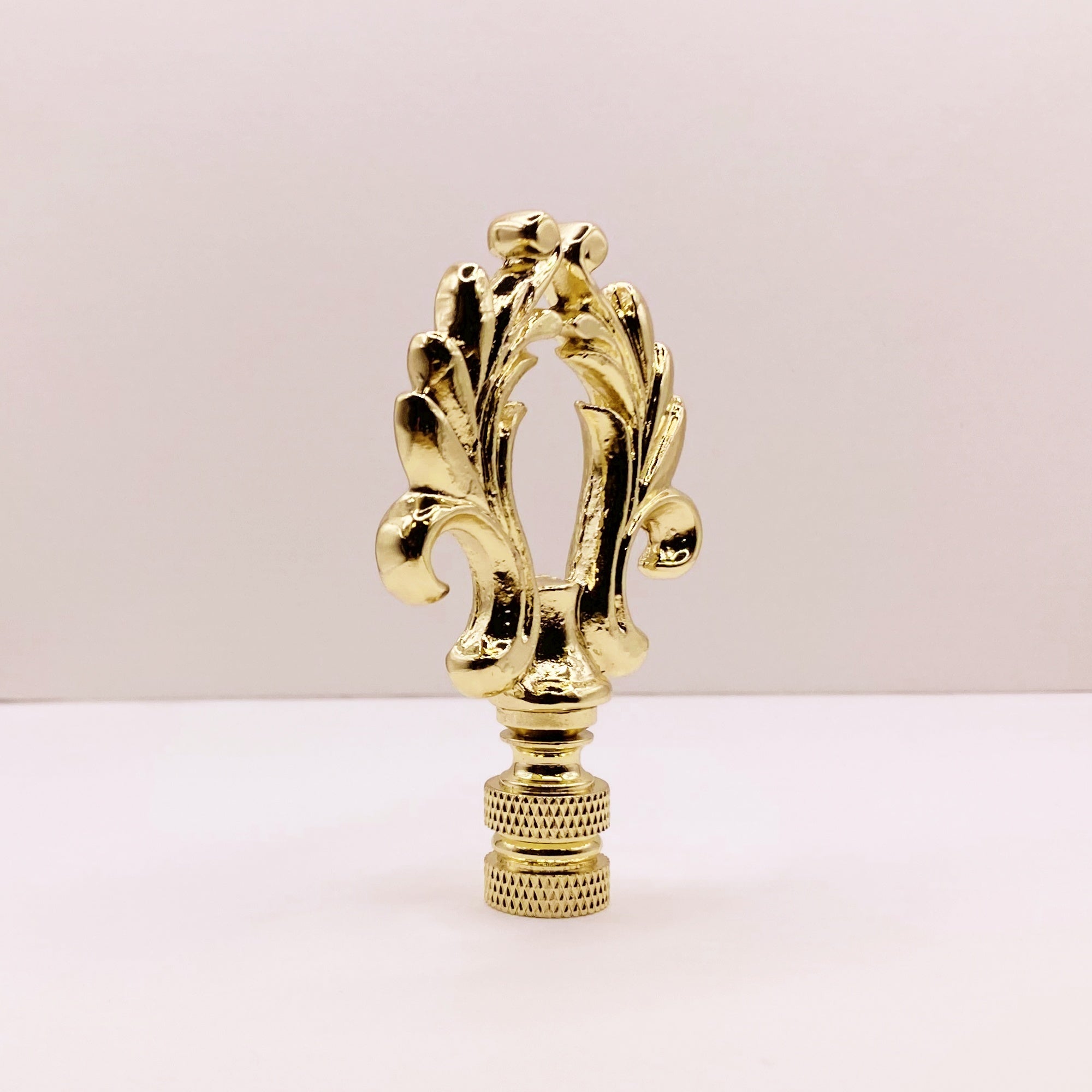 ORNAMENTAL LOOP Lamp Finial, Aged Brass or Polished Brass Finish, High ...