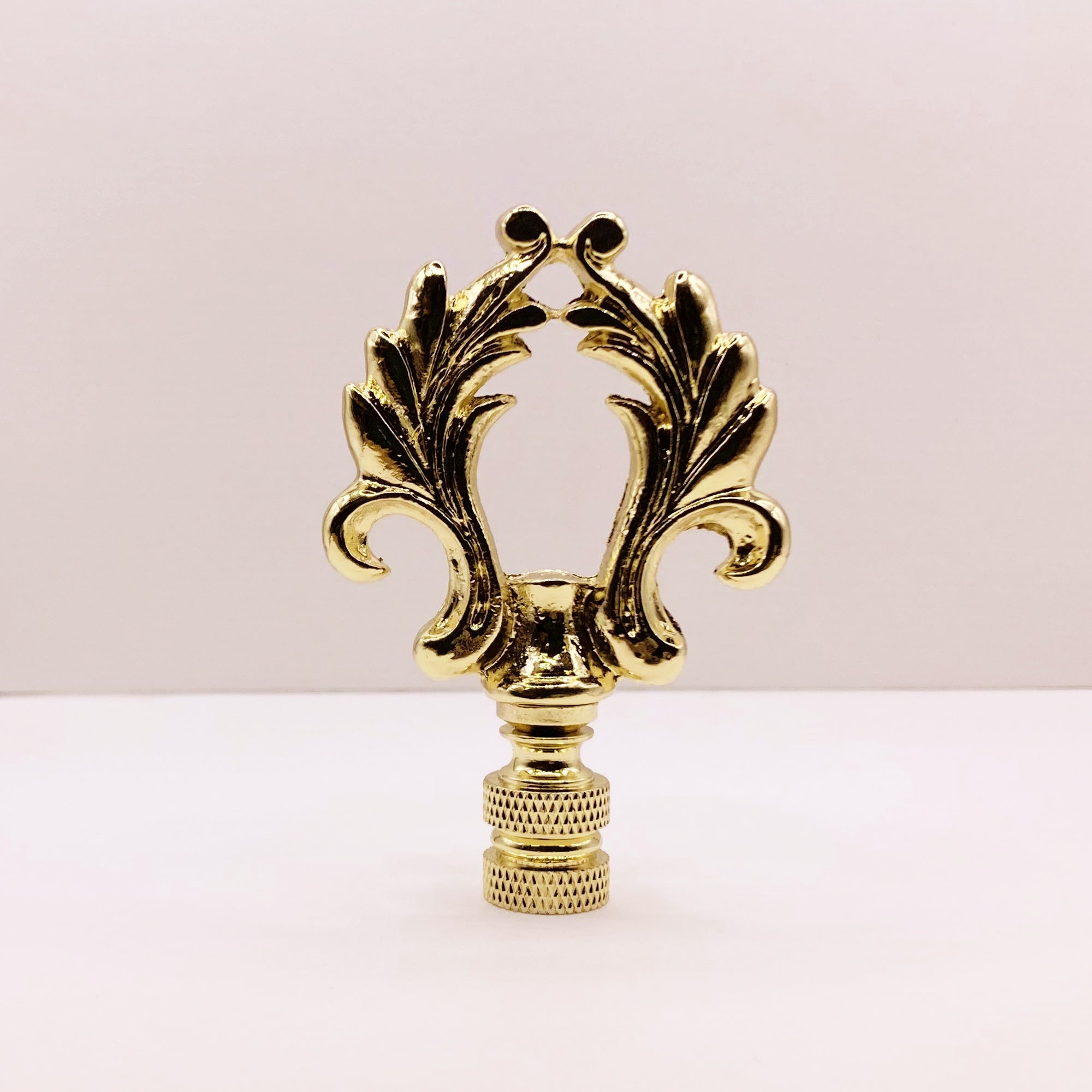ORNAMENTAL LOOP Lamp Finial, Aged Brass or Polished Brass Finish, High ...