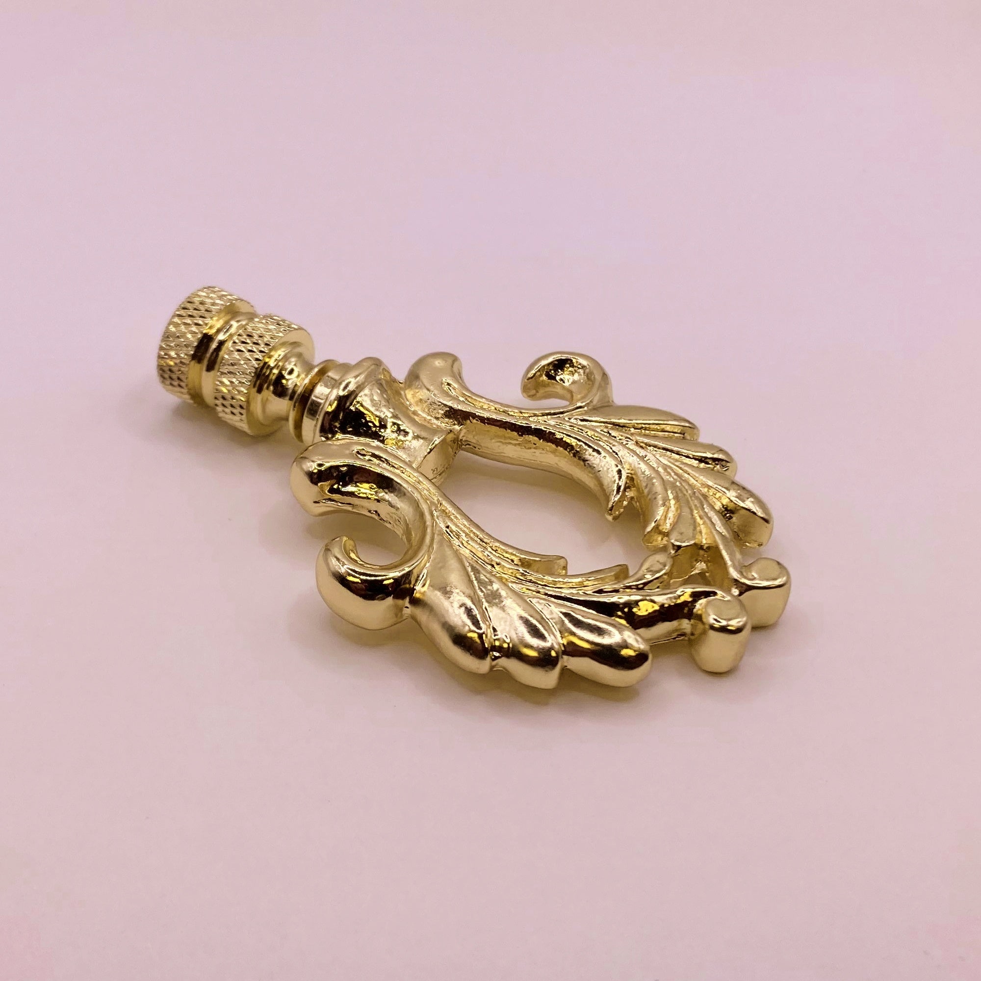 ORNAMENTAL LOOP Lamp Finial, Aged Brass or Polished Brass Finish, High ...