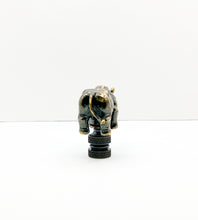 Load image into Gallery viewer, RHINOCEROS Lamp Finial-Aged Brass Finish, Highly detailed metal casting
