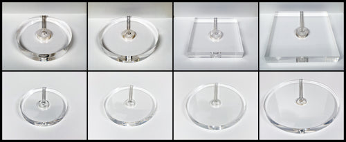 ACRYLIC LAMP BASES-Round or Square, 5