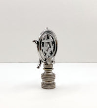 Load image into Gallery viewer, Holiday-Halloween Lamp Finial-SKELETON&amp;PENTAGRAM-Antique Silver Finish w/SN Base