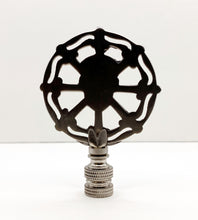 Load image into Gallery viewer, Holiday-Halloween Lamp Finial-SKULL&amp;DAGGERS-Antique Silver Finish w/SN Base