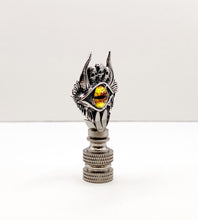 Load image into Gallery viewer, Holiday-Halloween Lamp Finial-SKULLS&amp;SEEING EYE-Antique Silver Finish w/SN Base